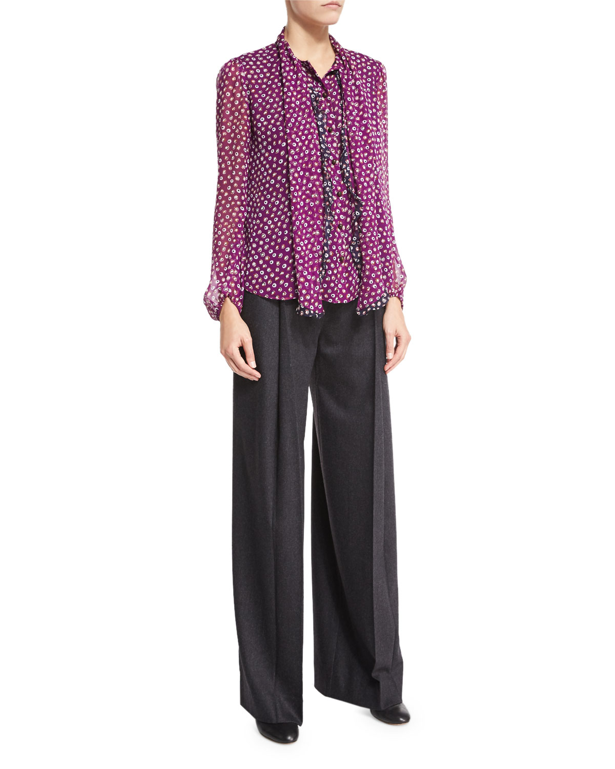 Stanton Wide-Leg Stretch-Wool Pants