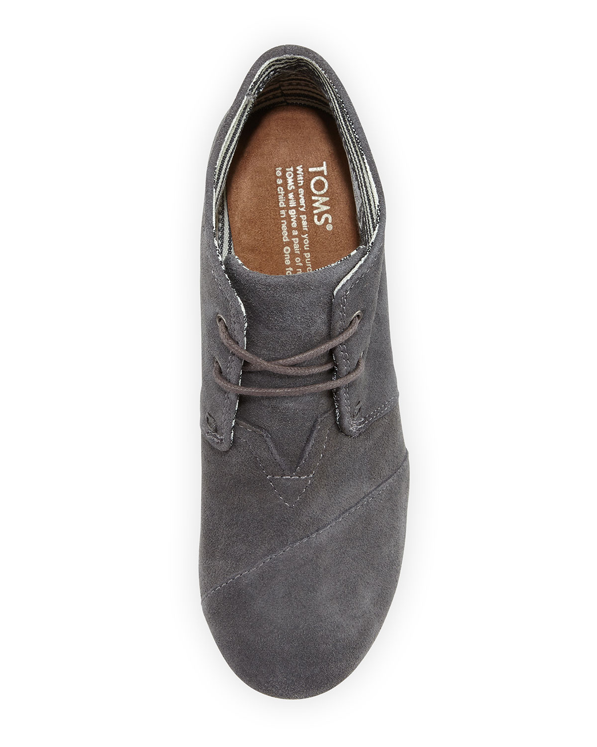 Suede Desert Wedge Bootie, Dark Gray