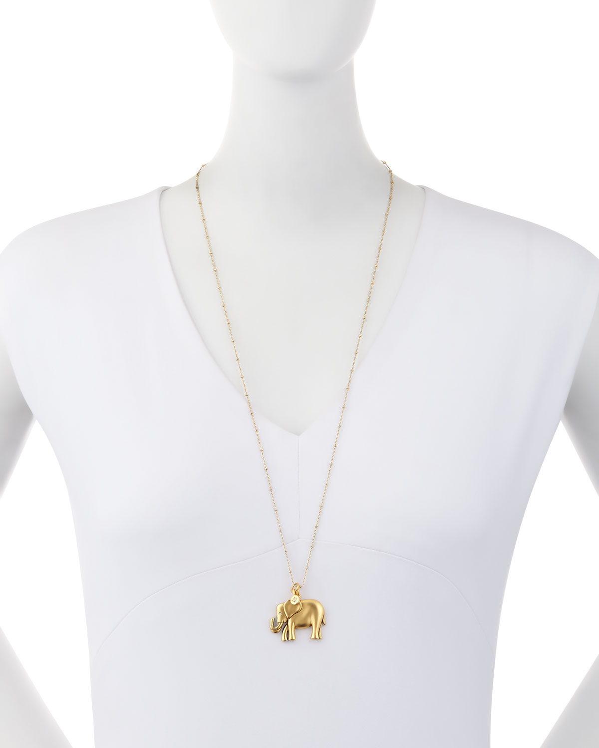 Oversize Elephant Talisman Necklace, 32"