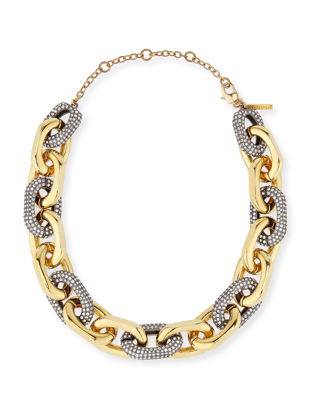 pave crystal link necklace