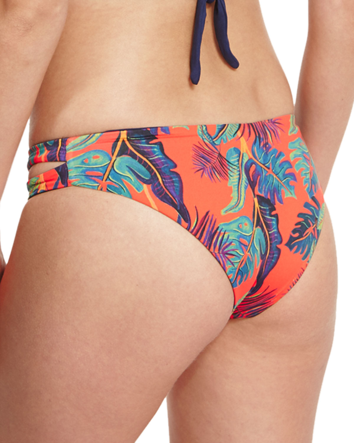 Liberty Palm Estella Reversible Cutout-Side Swim Bottom, Persimmon