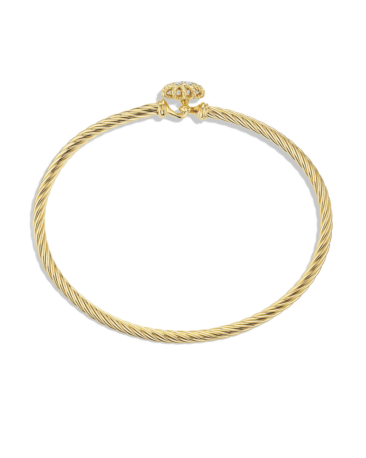 Starburst Single-Station Cable Bracelet with Diamonds in Gold