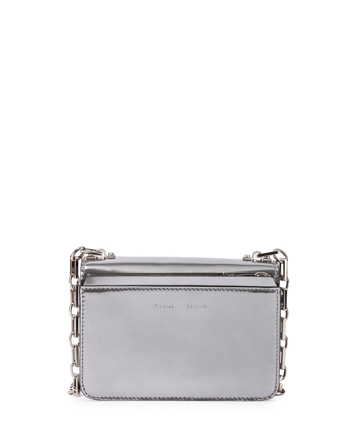 Hava Sparkling Metallic Leather Crossbody Bag, Silver