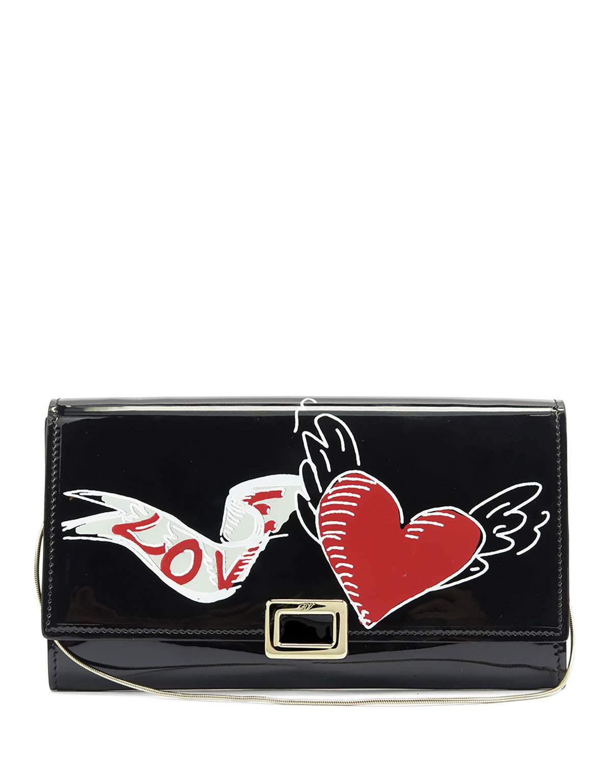 love tattoo mini buckle wallet-on-chain, black