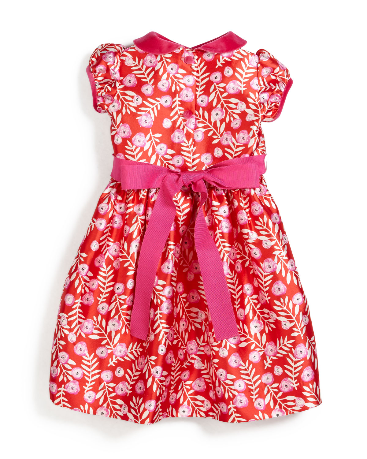 Petite Roses Mikado Dress, Ruby/Fuchsia, Size 3-6