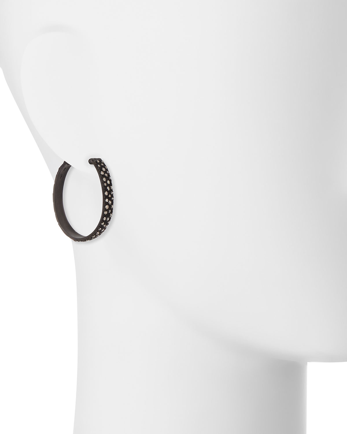 New World Midnight Wide Hoop Earrings with Diamonds