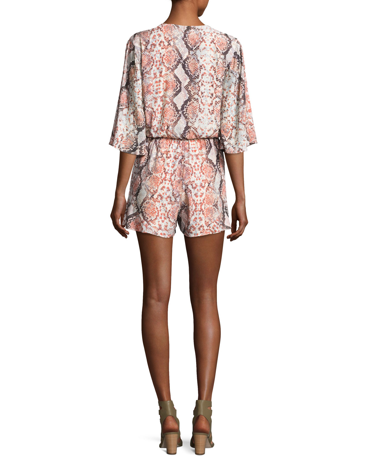 Epiphany Lace-Up Romper, Dusty Python