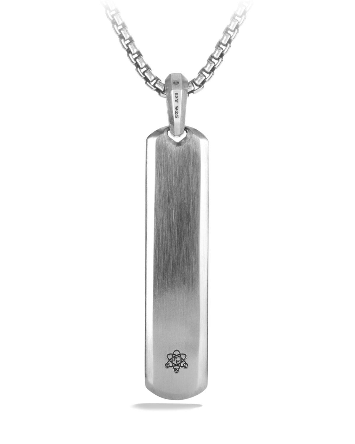 Men's Fused Meteorite Dog Tag, Silver