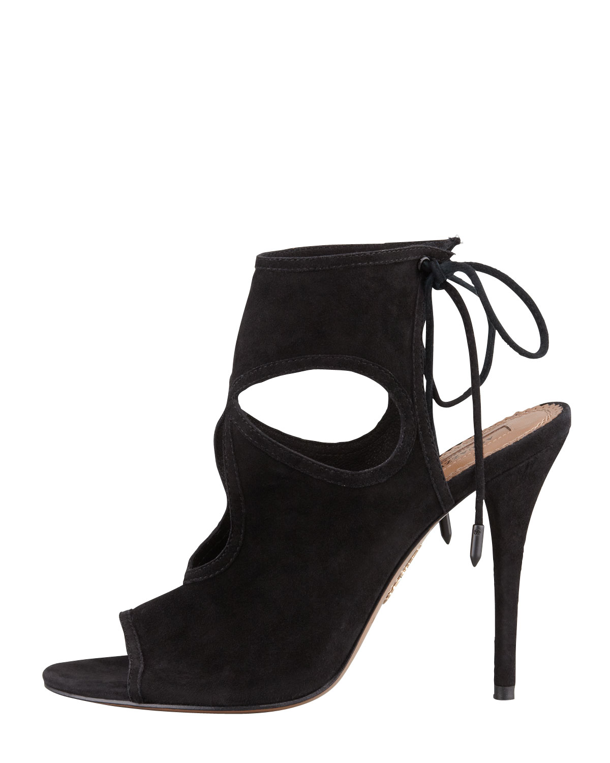 Sexy Thing Suede Cutout Sandal, Black