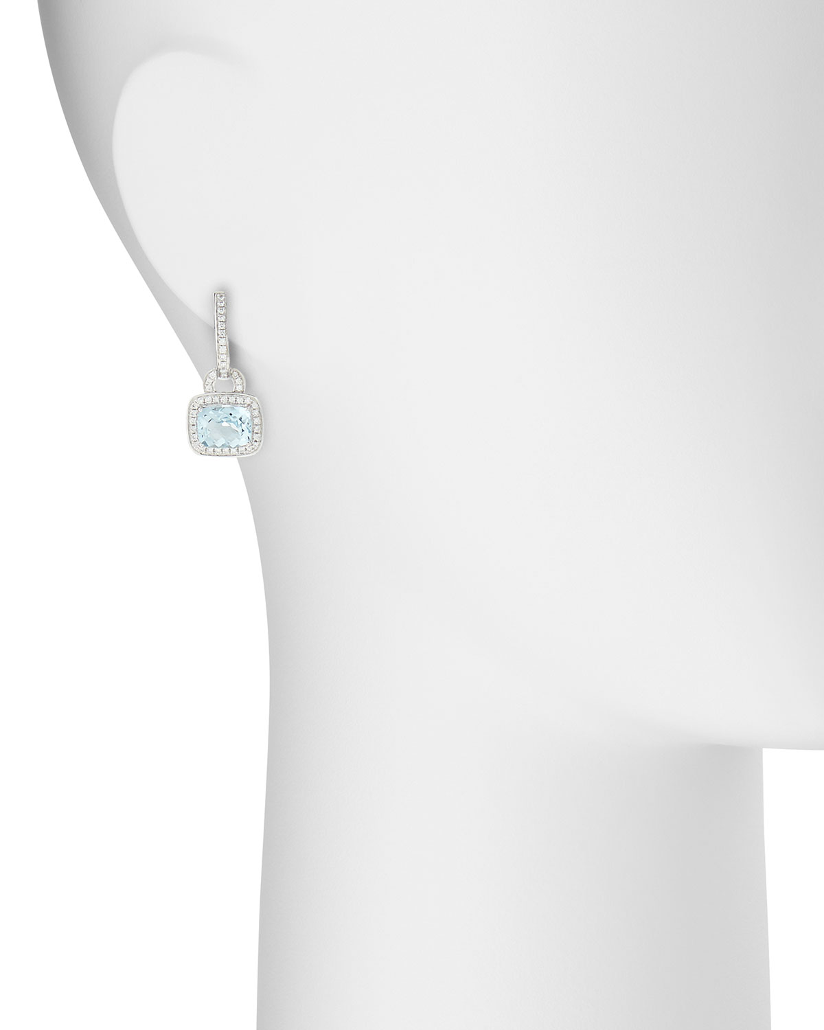 Aquamarine & Diamond Drop Earrings