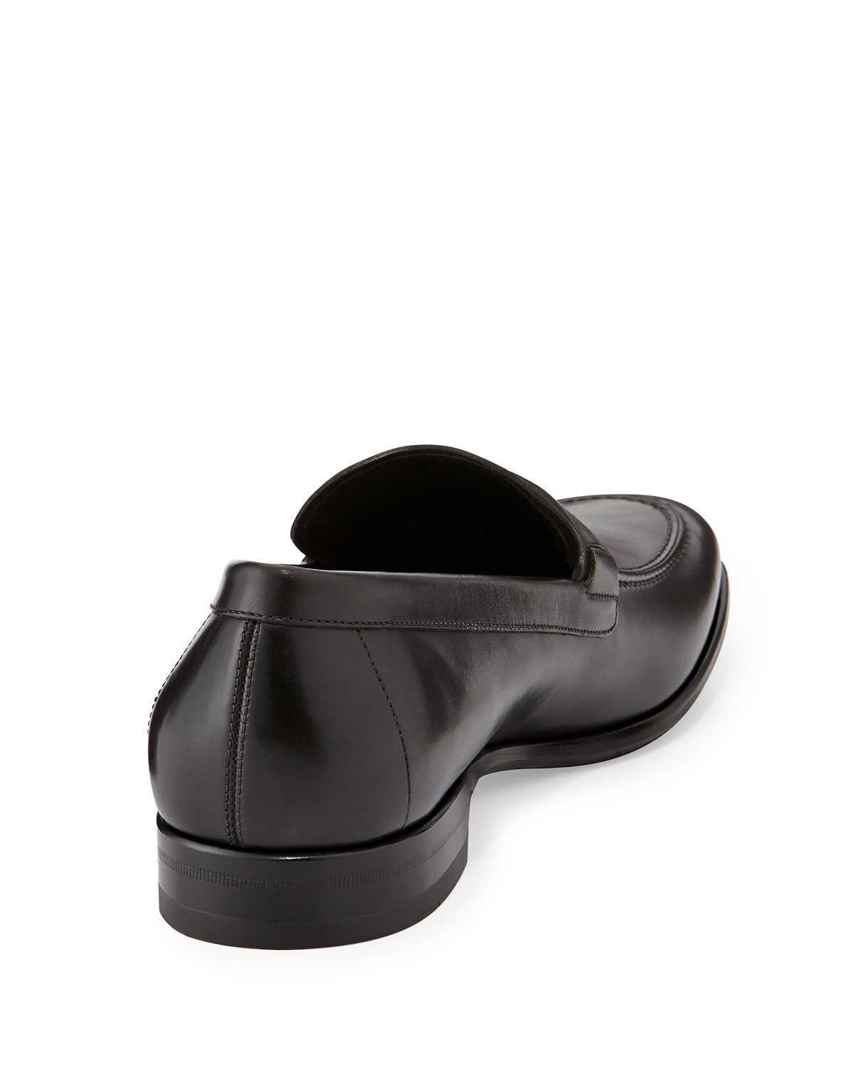 Paros Calfskin Loafer with Double Gancini Side Ornament, Black