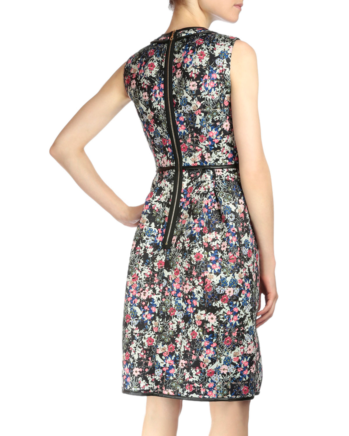 Sleeveless Gloria Garden Sheath Dress, Pink Multi