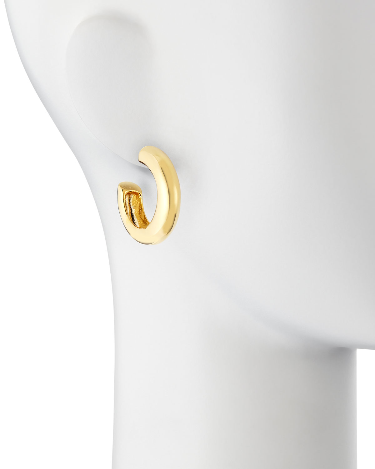 Yellow Gold-Plated Clip-On Hoop Earrings