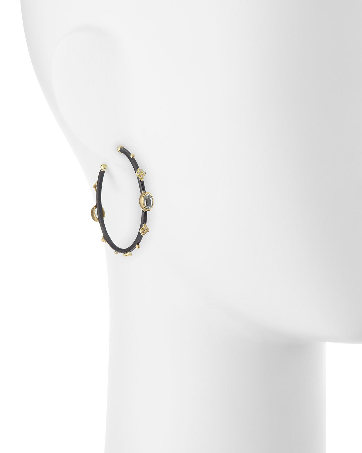 Midnight Sapphire & Diamond Small Hoop Earrings