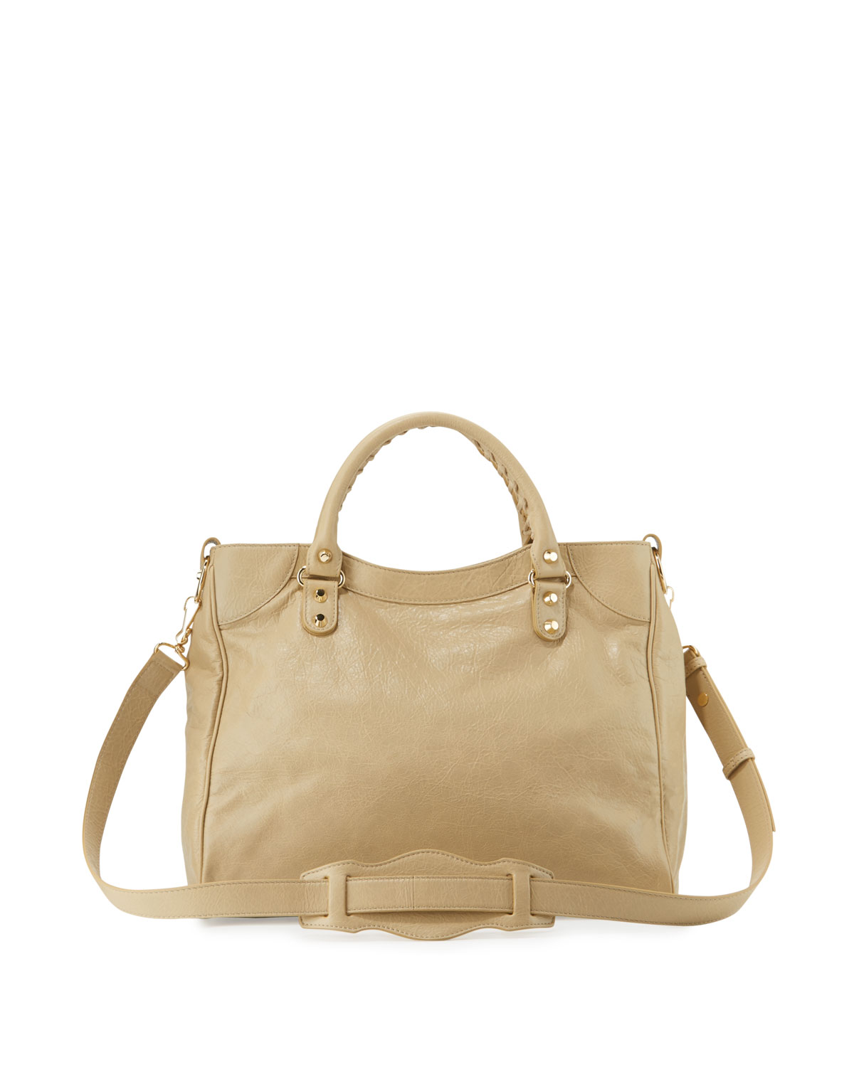 Classic Velo Lambskin Tote Bag, Beige Sable