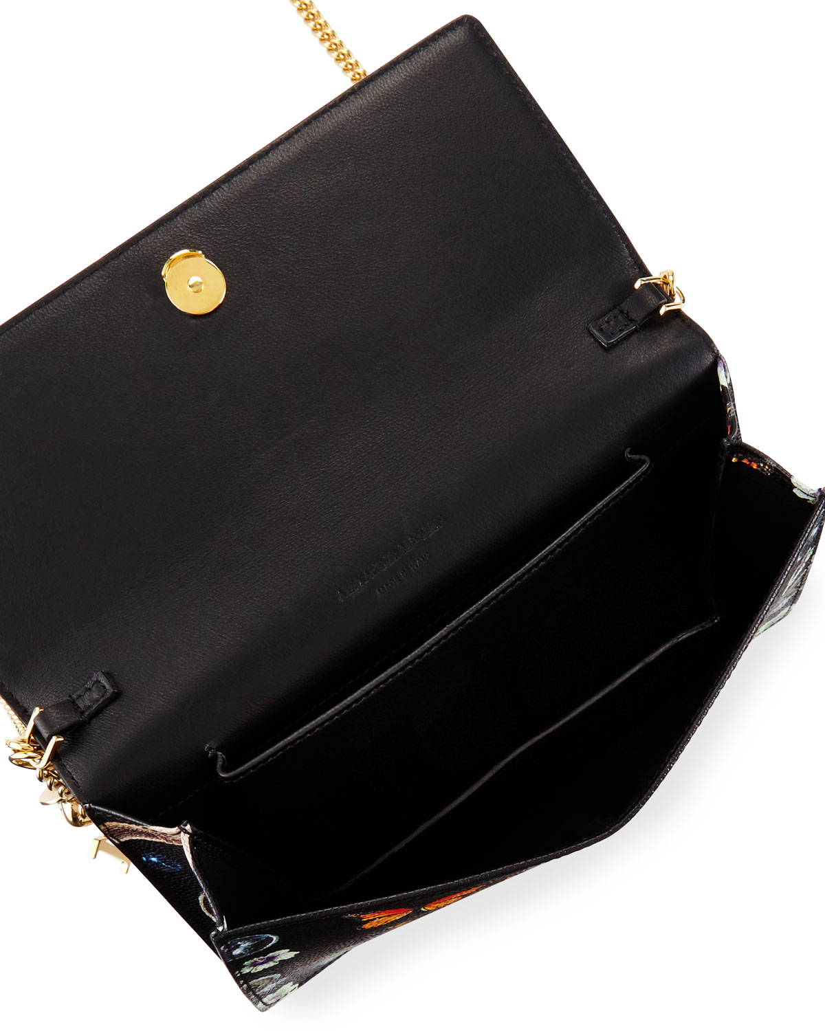 Butterfly Chain Crossbody Bag, Black/Multi