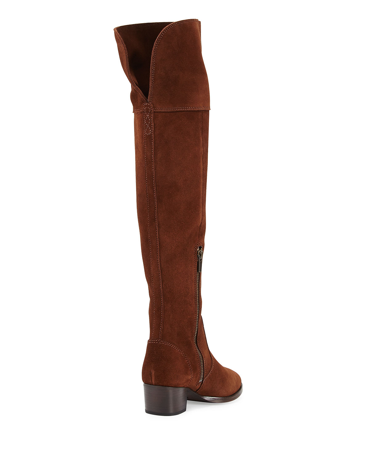 Clara Suede Over-The-Knee Boot, Brown