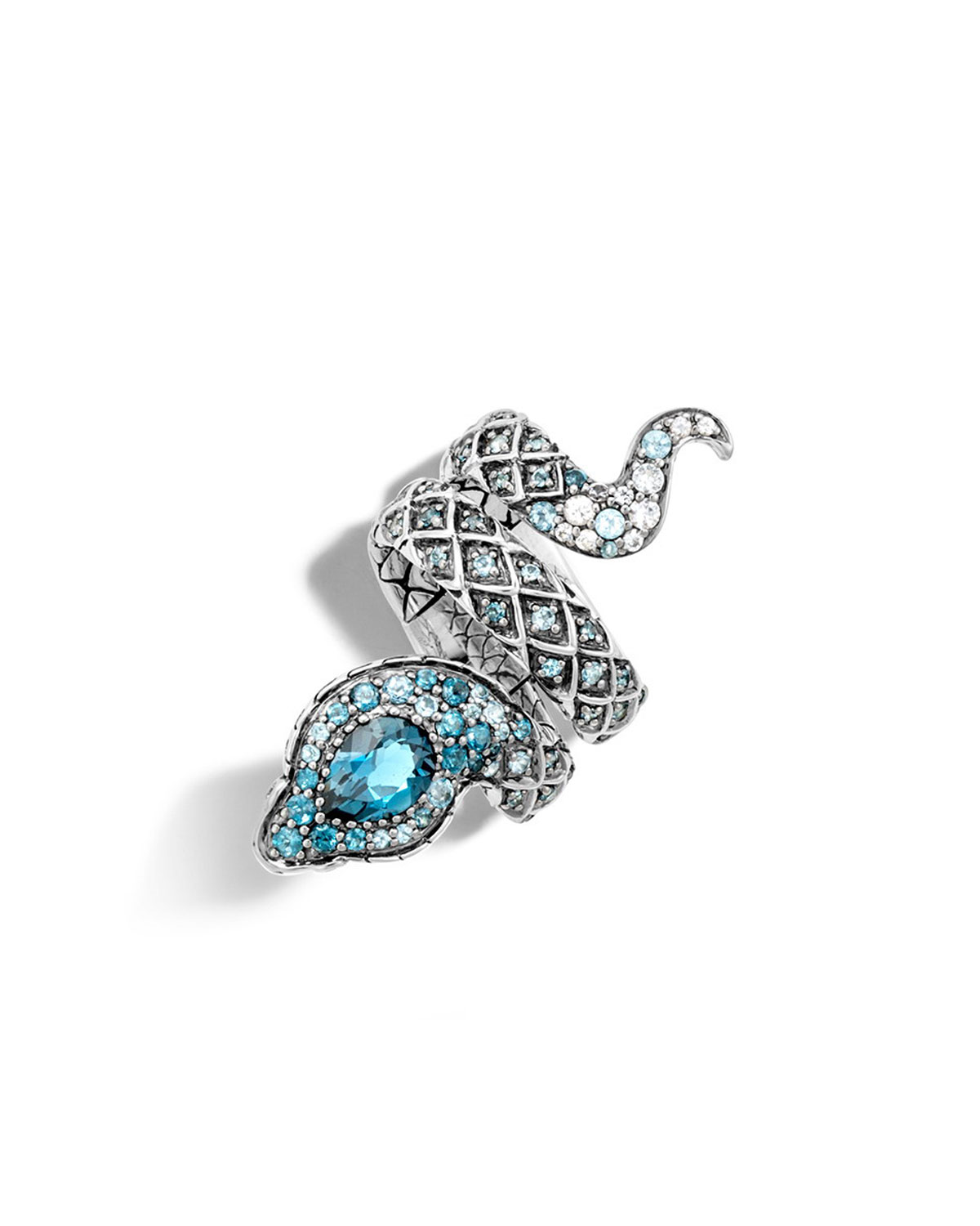 Cobra Lava Blue Topaz Double-Coil Ring