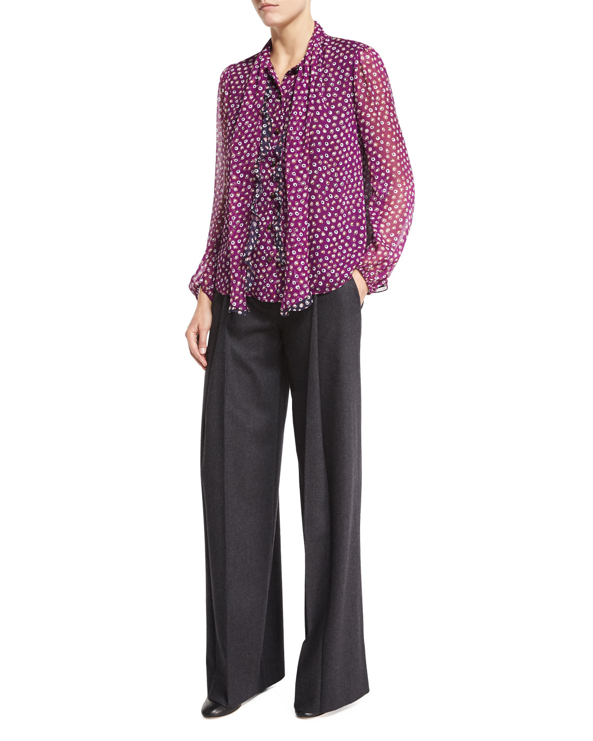 Stanton Wide-Leg Stretch-Wool Pants