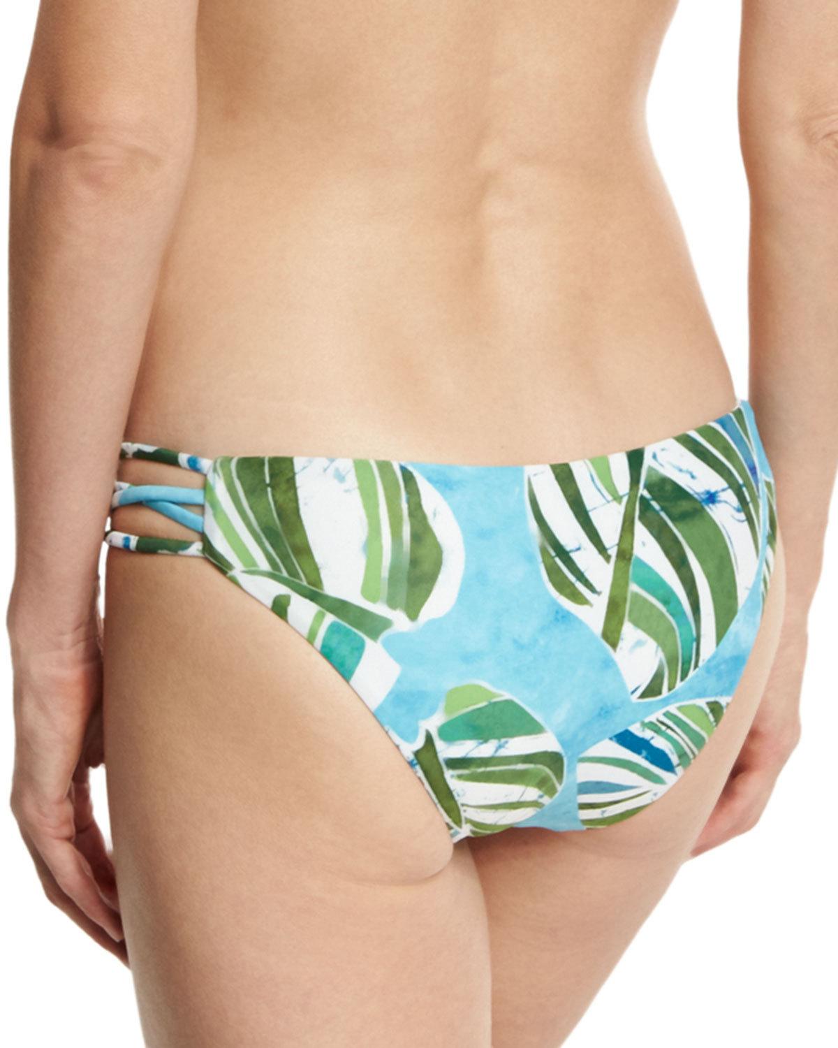 Low Down Reversible Strappy Swim Bottom, Blue