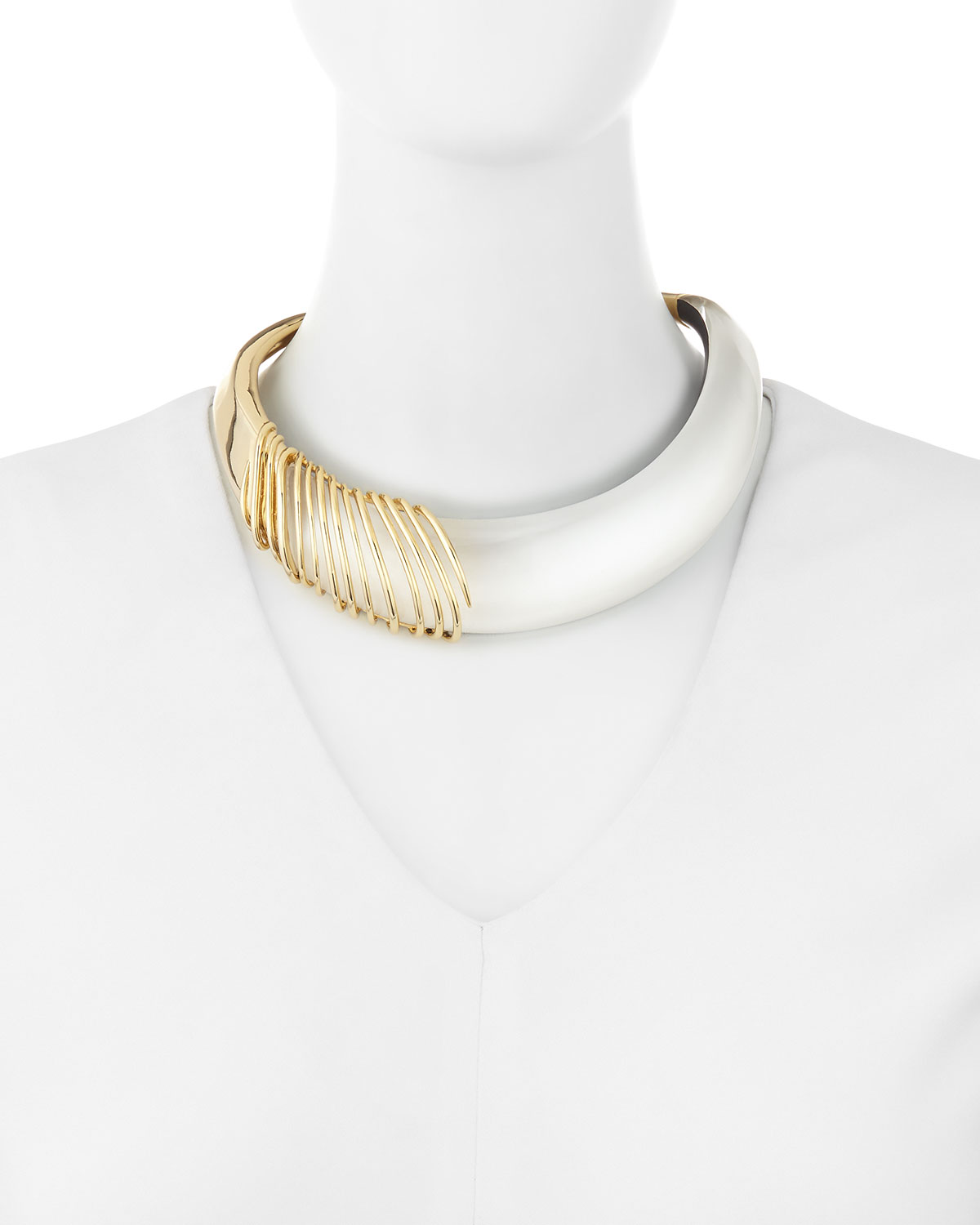 Coiled Collar Necklace, Silver