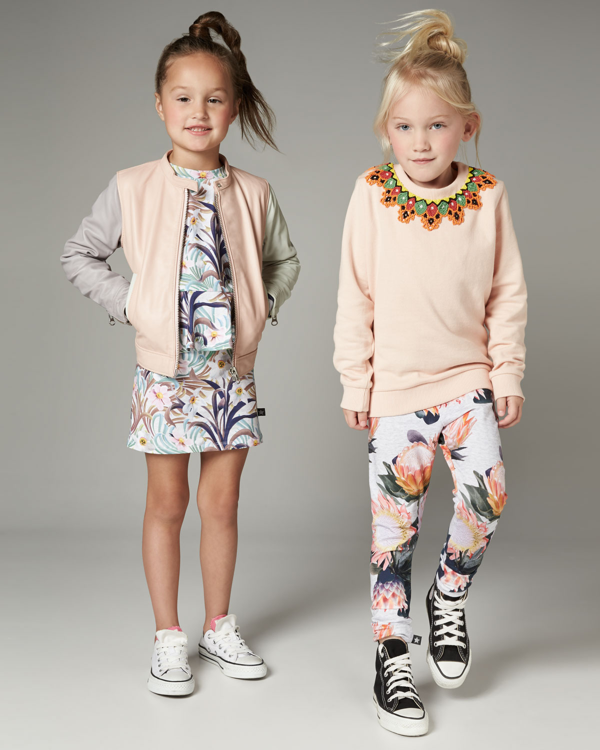 Maya Crochet Crewneck Pullover Sweatshirt, Pink, Size 4-14