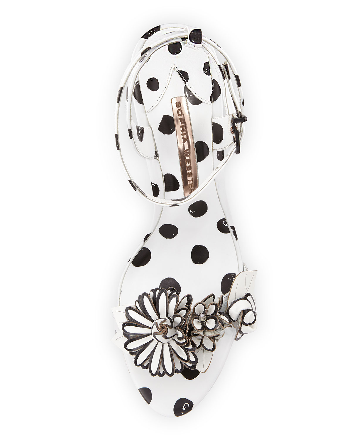 Lilico Floral Polka-Dot Sandal, Black/White