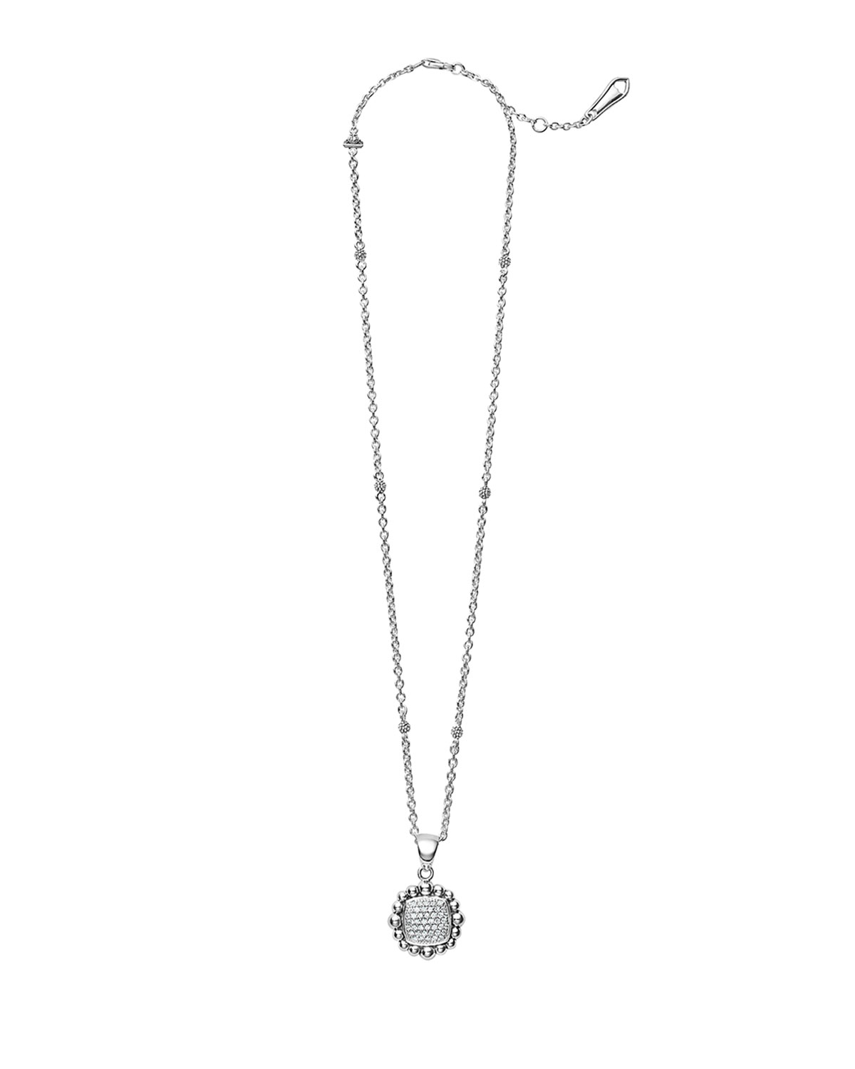 Sterling Silver Caviar Spark Pendant Necklace