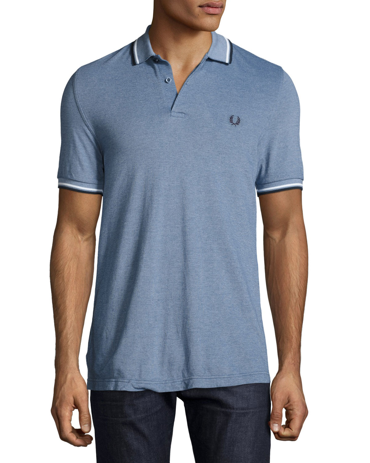 Contrast-Tipped Pique Polo Shirt