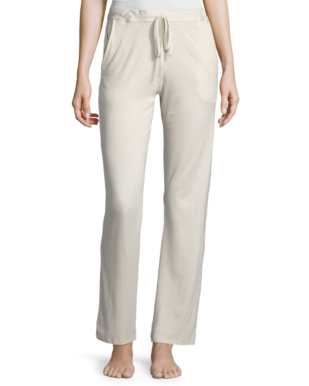 Jersey Drawstring Lounge Pants, Off White