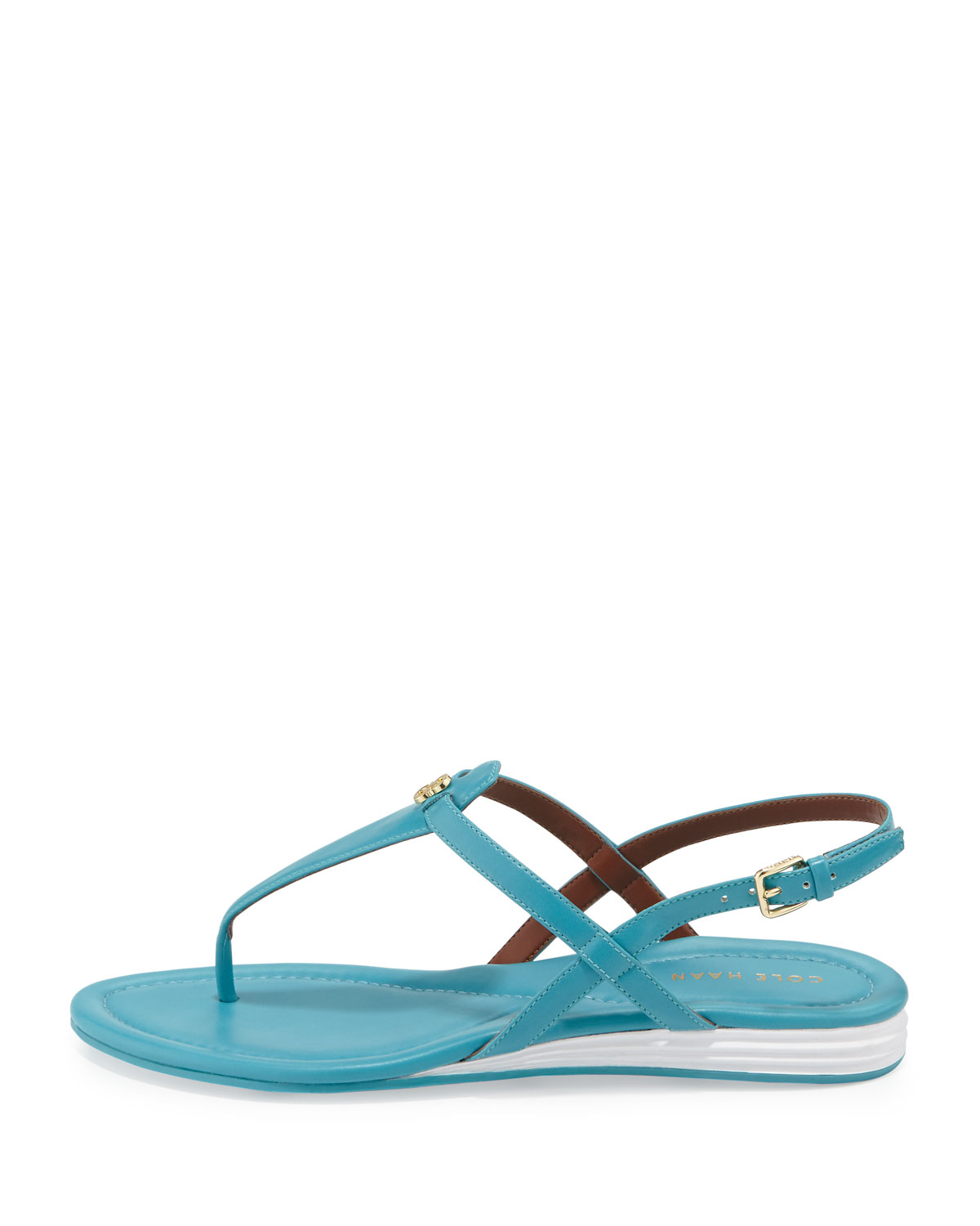 Violette II Leather T-Strap Sandal, Lagoon