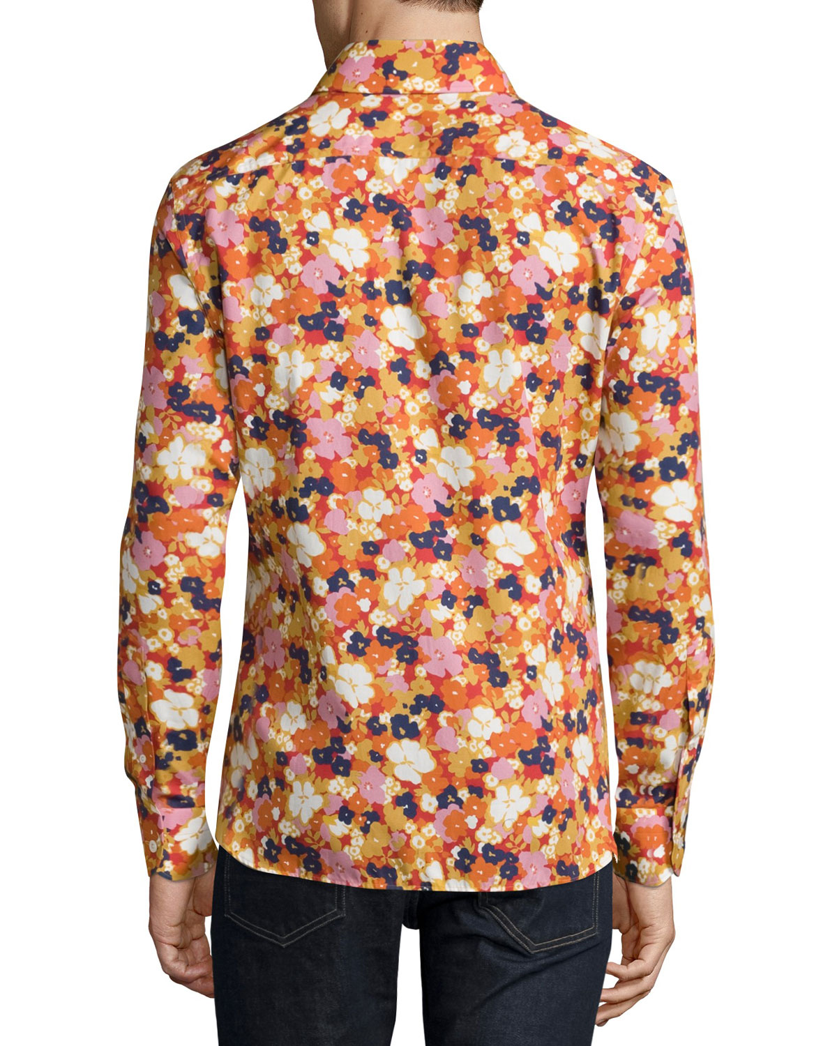 Floral-Print Woven Shirt, White Floral