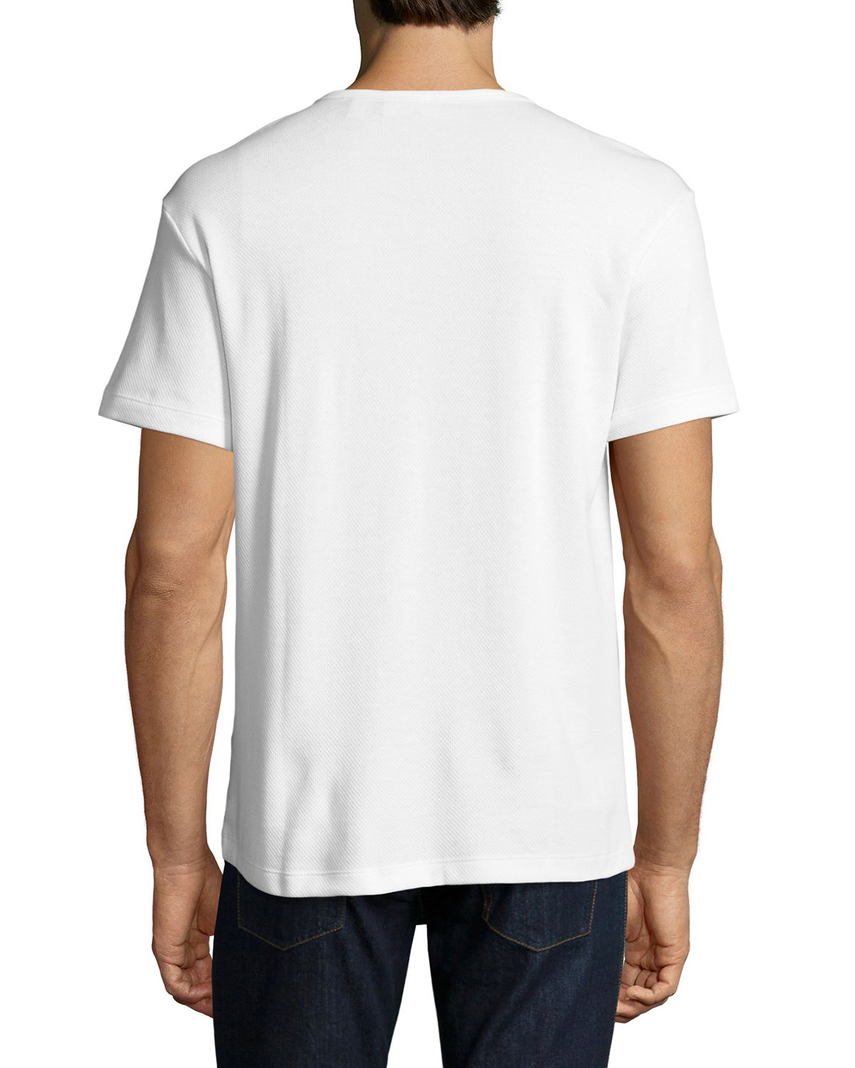 Double-Face Cotton Short-Sleeve Henley T-Shirt