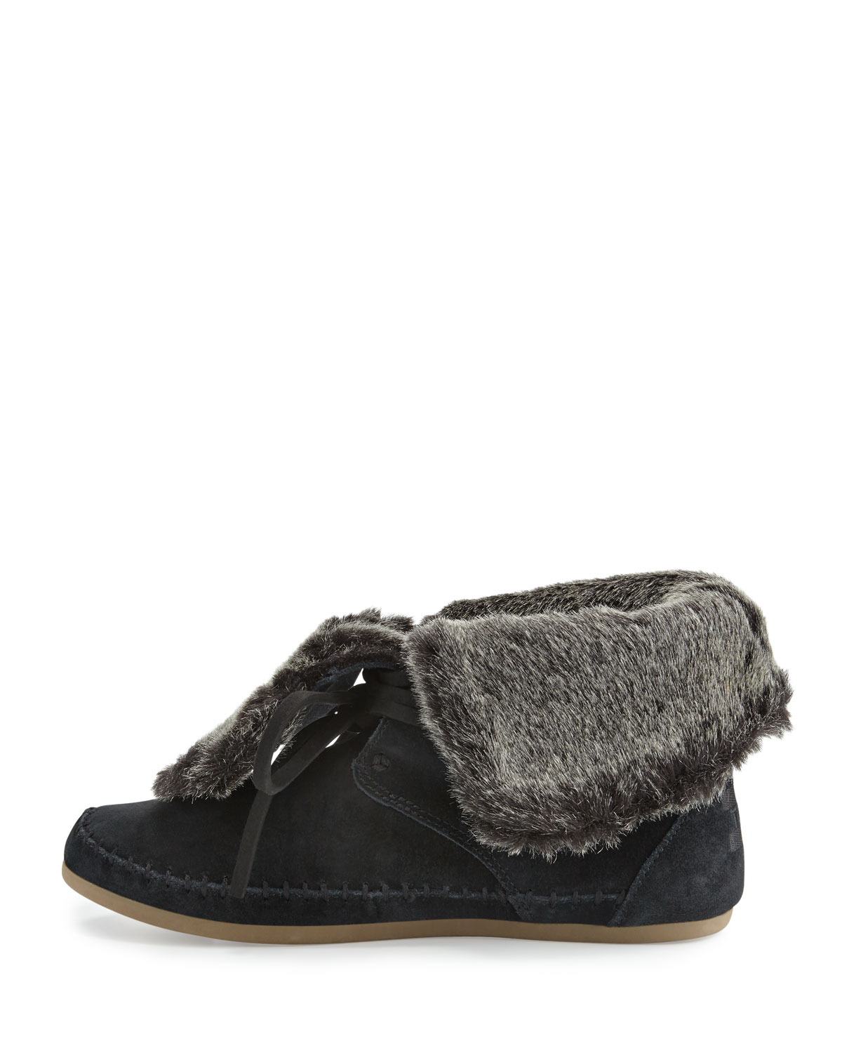 Zahara Suede Faux-Fur Bootie, Black