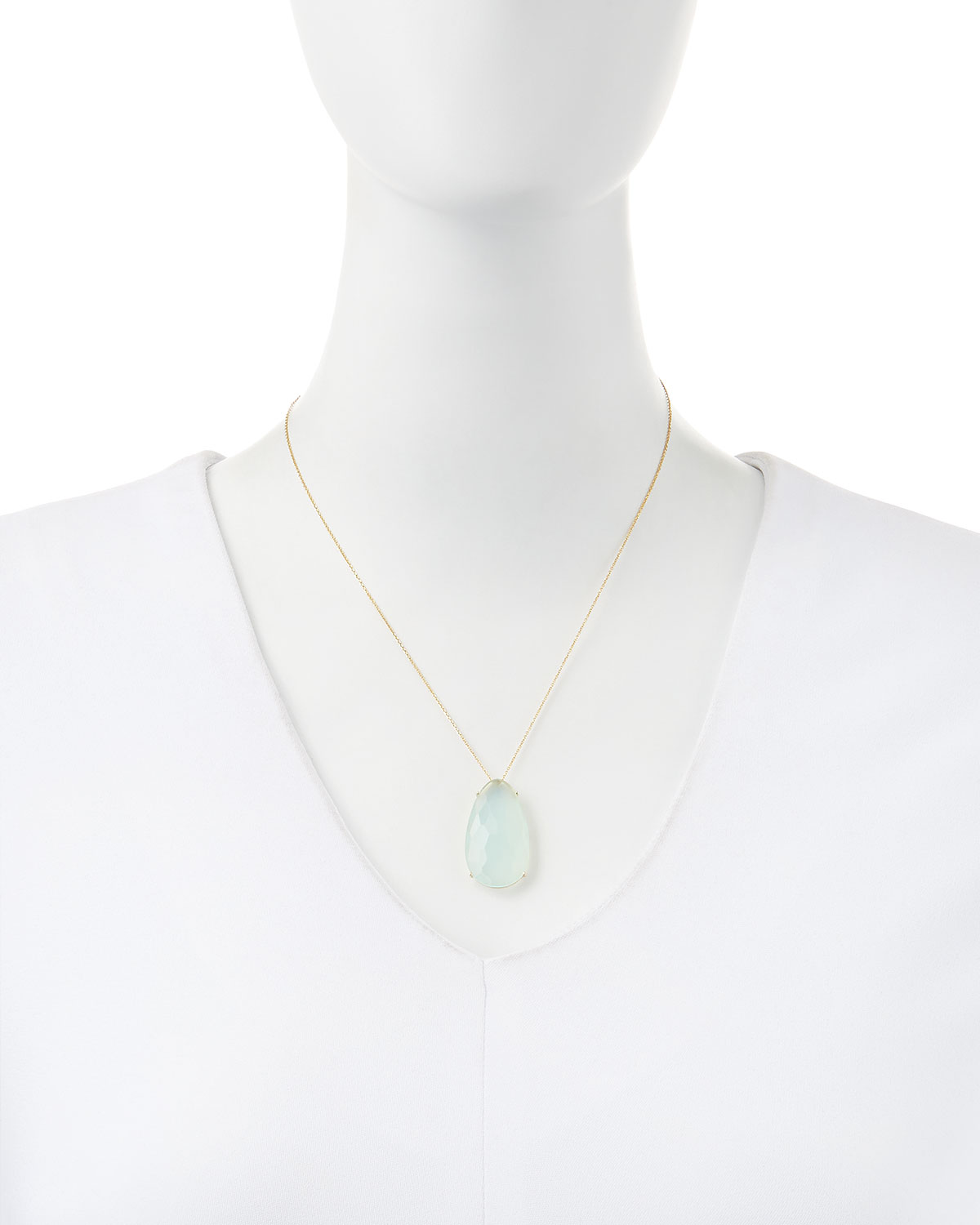 Pear Chalcedony Pendant Necklace