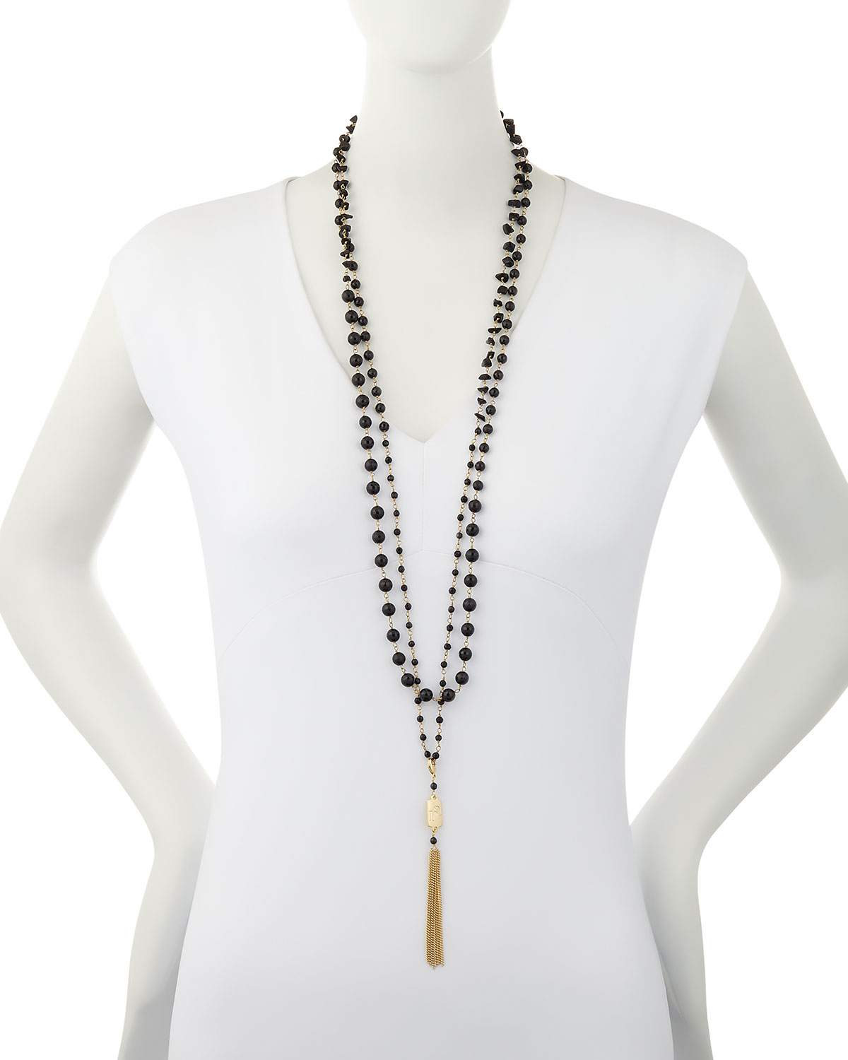 Rosarietto Beaded Tassel Necklace