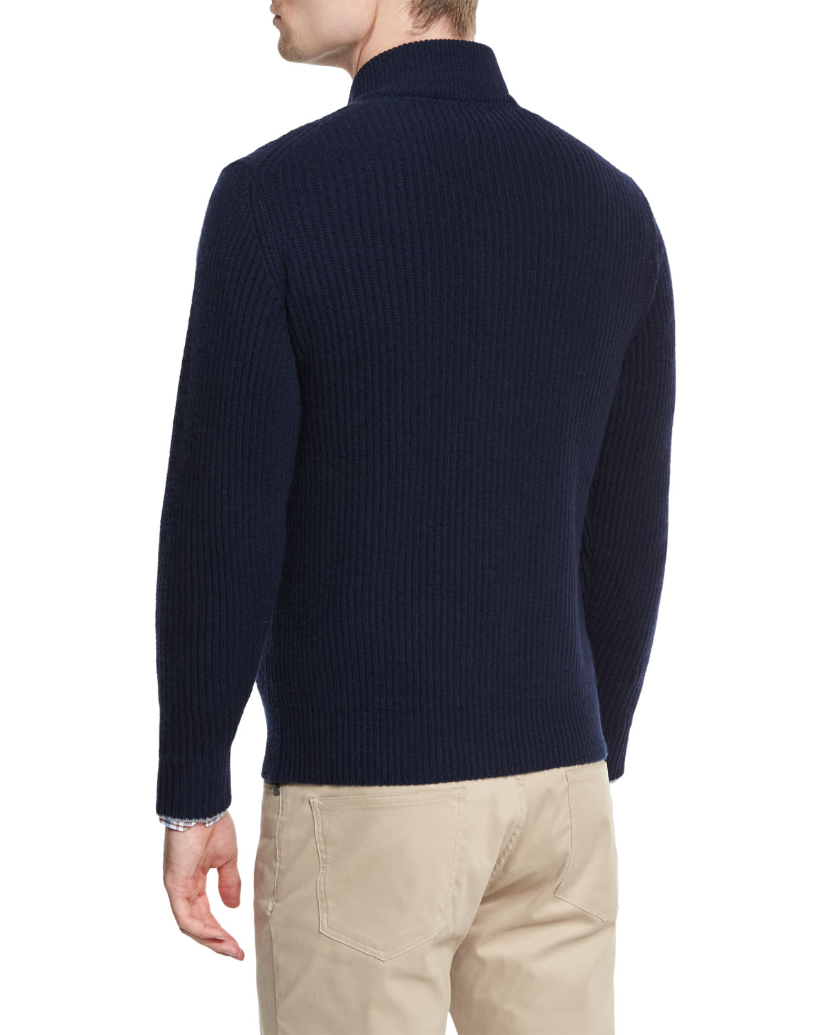 Hawthorne Cotton-Cashmere Full-Zip Cardigan, Barchetta Blue