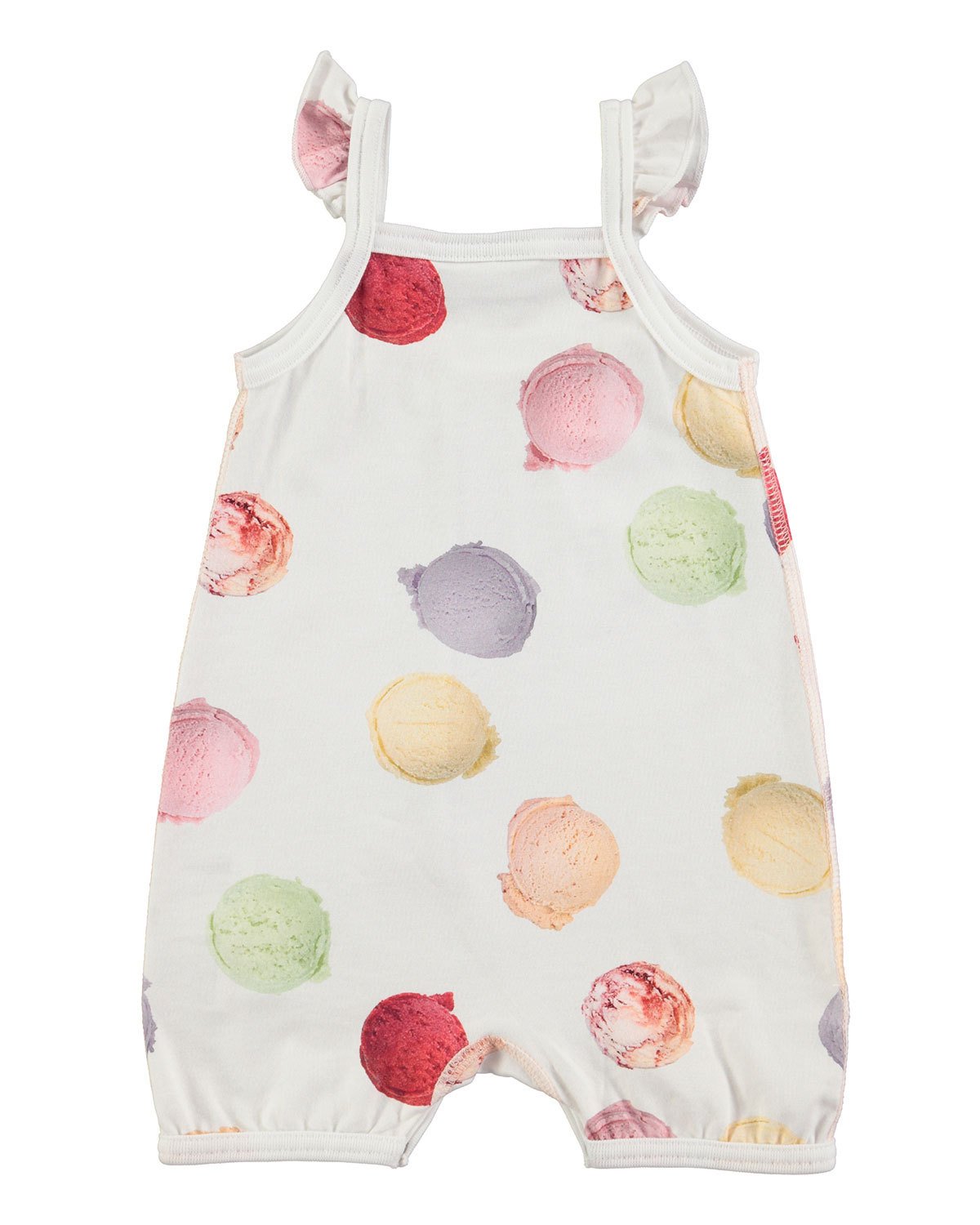 Faline Ice Cream Overall Playsuit, White, Size 3-12 Months