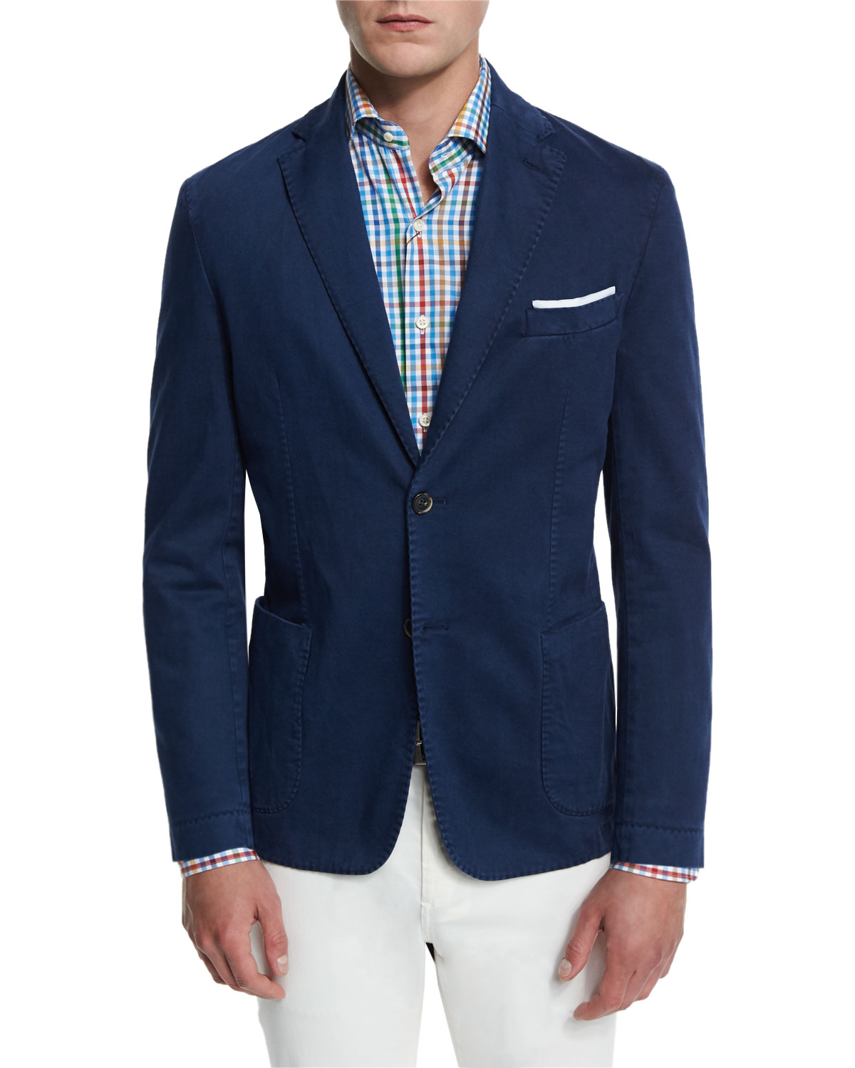 Glacier Skyline Soft Cotton-Blend Sport Coat