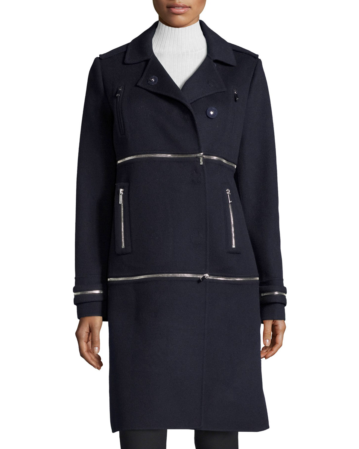 1, 2, 3 Asymmetric Convertible Coat, Royal Navy