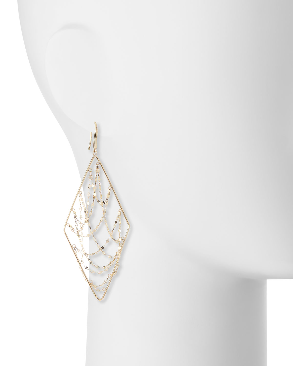 Large 14K Glimmer Chain Drop Earrings