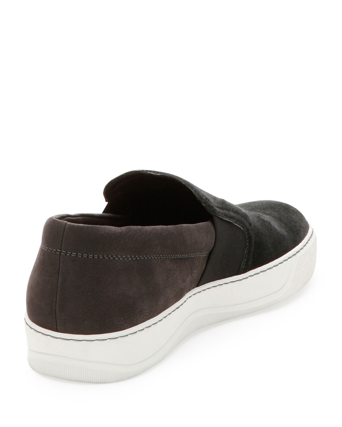 Calf Hair & Suede Skate Shoe, Black 