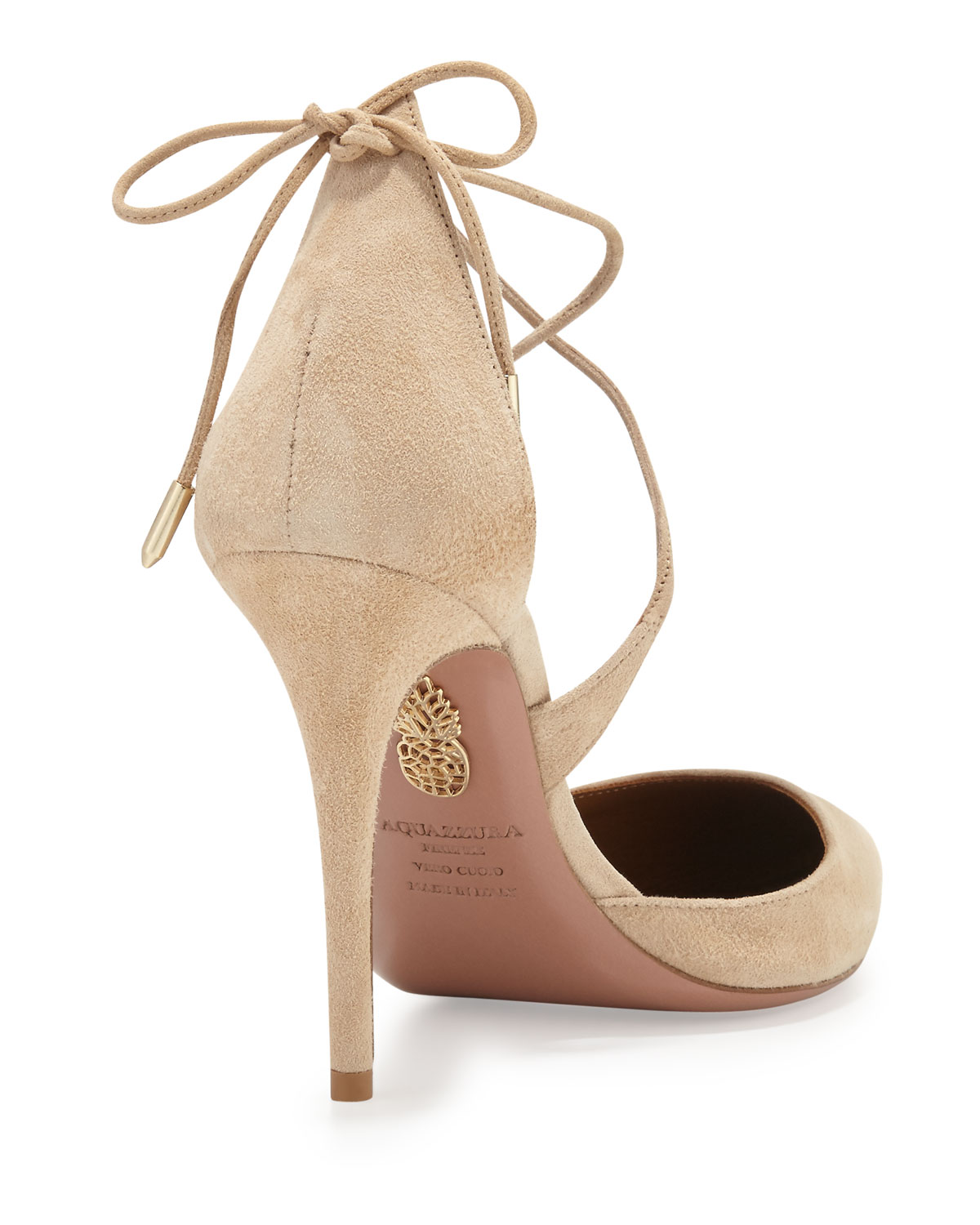 Matilde Suede Crisscross Pump, Nude