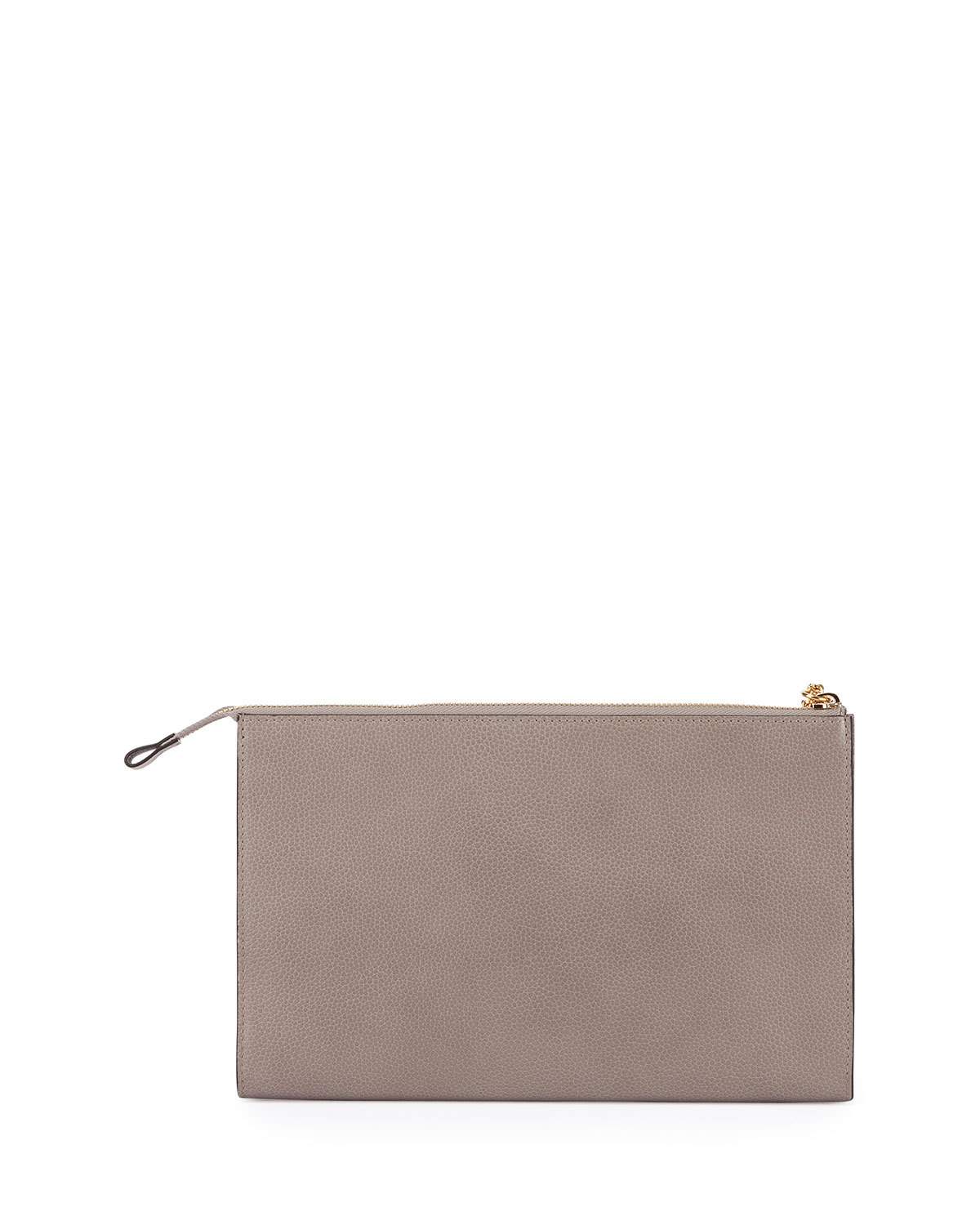 Joe Flat Grained Leather Clutch Bag