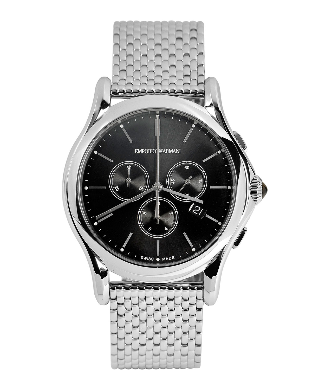 gmtstainlesssteelchronographwatchwithmaillebracelet