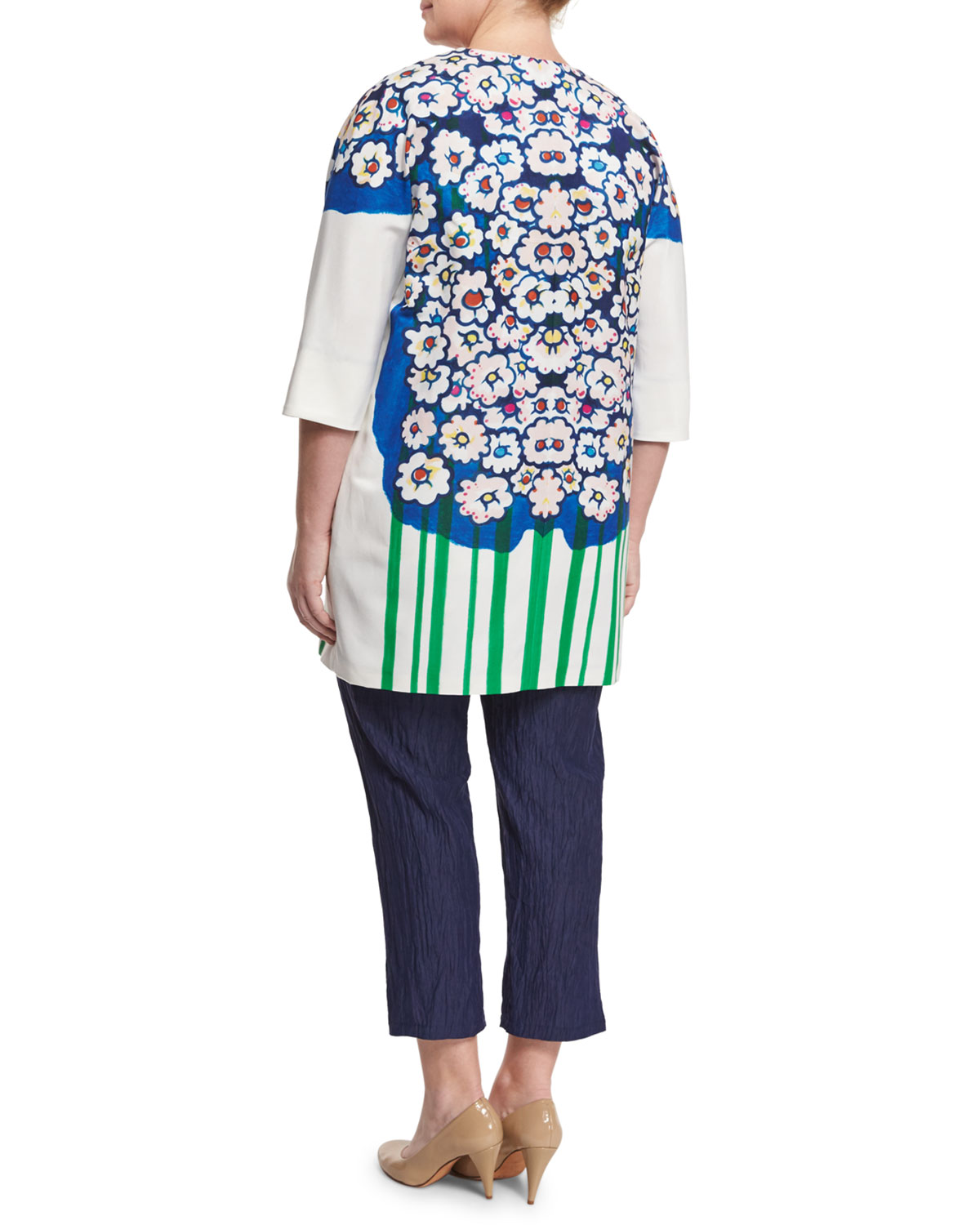 Ciclad Flower-Print Jacket, Plus Size