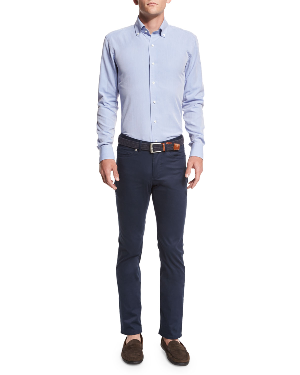 Collection Perfect Pinpoint Dress Shirt, Blue Ceillo