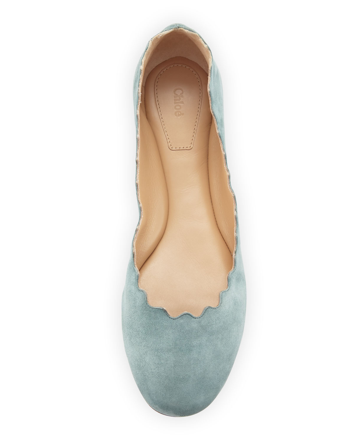 Lauren Scalloped Suede Ballerina Flat