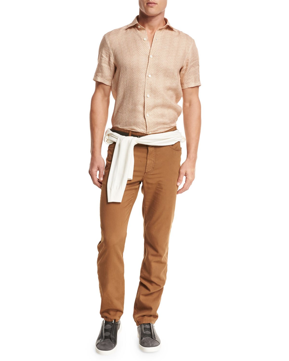 Five-Pocket Straight-Leg Pants, Cognac