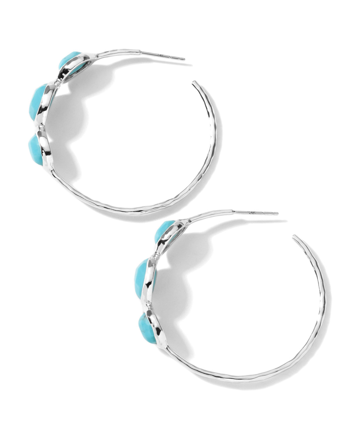 Three-Stone Hoop Earrings